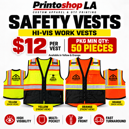 Custom Safety Vest (50 piece Minimum